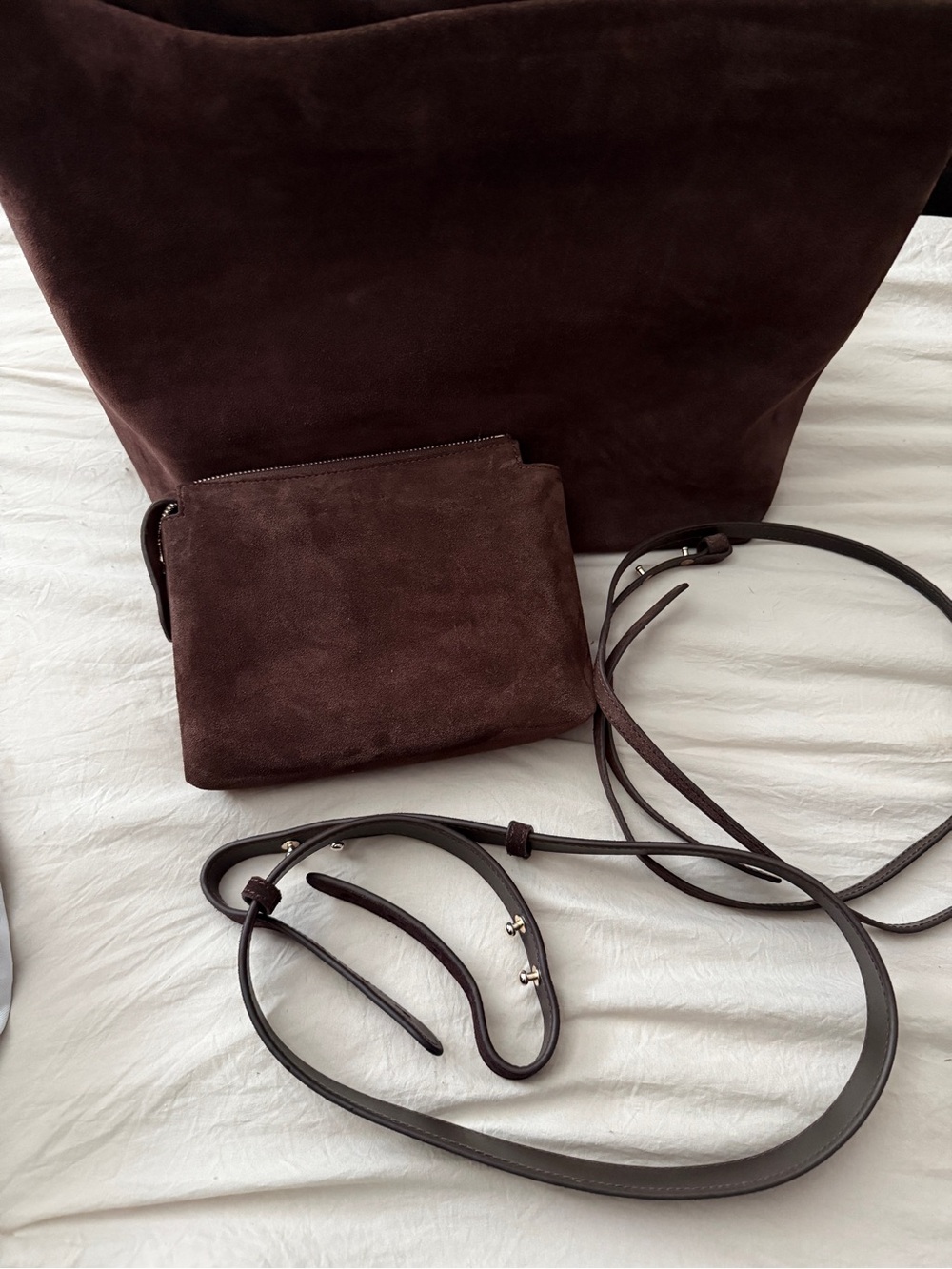 Mina baie harlow midi Suede Shoulder Bag - Picture 5 of 5
